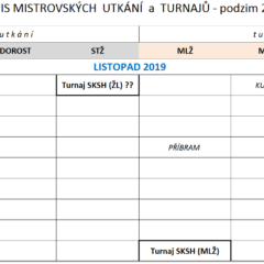 LISTOPAD 2019 VŠICHNI : ROZPIS ZÁPASŮ A TURNAJŮ