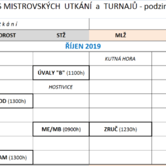 ŘÍJEN 2019 VŠICHNI : ROZPIS ZÁPASŮ A TURNAJŮ