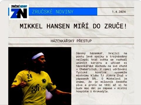 1. dubna 2024 – Dánský házenkář Mikkel Hansen míří do Jiskry Zruč nad Sázavou